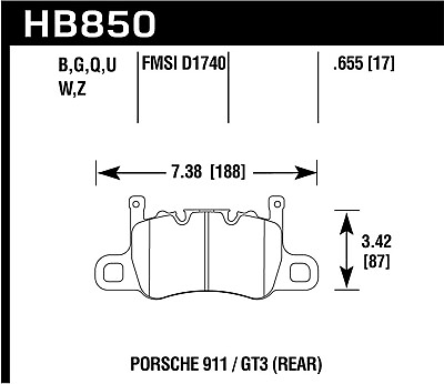 #ad Hawk Performance HB850B.655 HPS 5.0 Disc Brake Pad Fits 911 Cayman Panamera $231.29