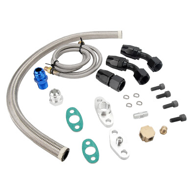 #ad Turbo Charger Oil Drain Return Feed Line For T3 T4 T04E T60 T61 T70 Complete Kit $40.99