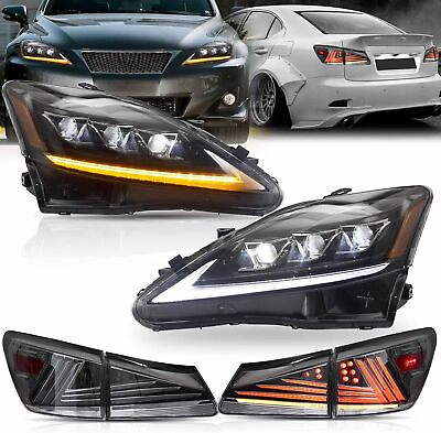 #ad VLAND LED Projector HeadlightsRed LED Tail Lights For 2006 2014 IS250 IS350 ISF $645.99