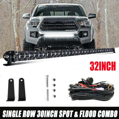 #ad 32quot; LED Light Bar w Wiring For 2005 2018 Toyota Tacoma Front Grille Bumper PK 30 $66.39