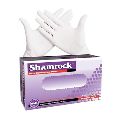 #ad Shamrock Examination Latex Gloves Disposable Fully Textured and Rubber Glo... $18.43