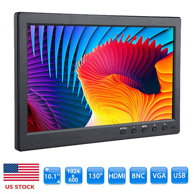 #ad 10.1quot; IPS LCD Monitor 1024x600 HDMI BNC AV VGA Screen for Security Camera CCTV $74.68