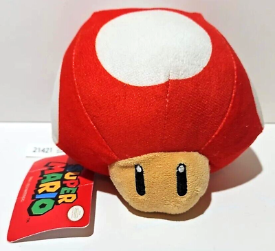 #ad Nintendo Super Mario Mini Mushroom Head Stuffed Plush Red Power Up 5quot; NWT Toad $6.00