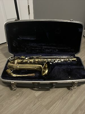 #ad Conn Shooting Star Alto Saxophone With Conn Carrying Case New Pads Working $265.00