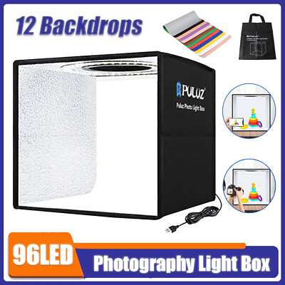 96LED Photo Photography Light Box Large Lighting Tent Room Kit with 12 Backdrops $23.99