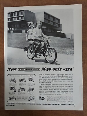 #ad New M50 Motorcycle Most Thrifty Model Harley Davidson Co 1964 Vintage Print Ad $7.99