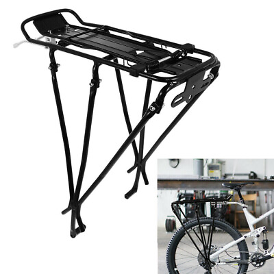 #ad 50KG Alloy Bike Cargo Rack Adjustable Bicycle Rear Seat Holder Luggage Carrier $27.97
