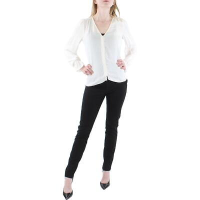 #ad Joie Womens Ivory Silk Button Down Tunic Blouse Shirt S BHFO 3796 $30.99