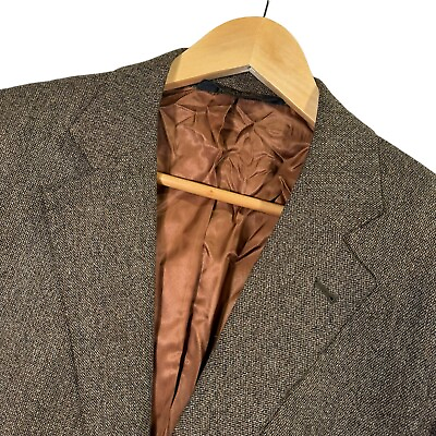#ad Mens 42R Jos A Bank Brown Tweed Wool Cashmere Blazer Jacket Sport Coat Adult EUC $69.99