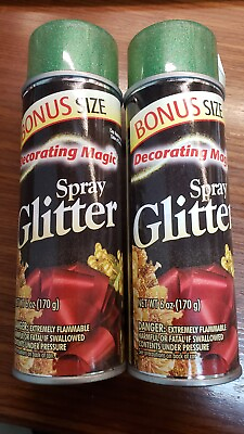 #ad 2 Decorating Magic Spray Glitter Bonus size 6oz GREEN $14.50