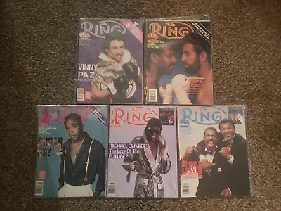 #ad LOT of 5 Vintage 1987 Boxing Magazines THE RING Sugar Ray Leonard Spinks Covers $33.25