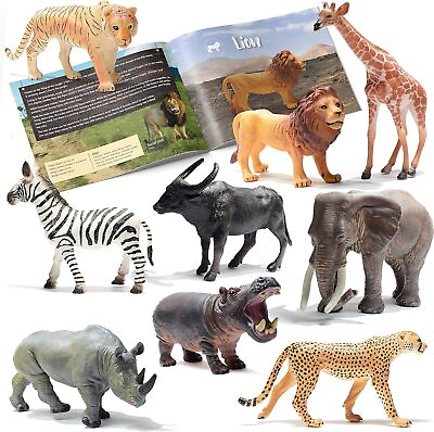 #ad Prextex Realistic Safari Animal Figurines 9 Large Plastic Figures $24.99