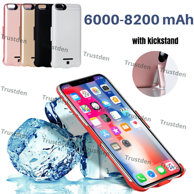 #ad 6000 8200mAh Battery Charger Case Power Bank Rear Cover For iPhone 6 7 8 Plus SE $20.25