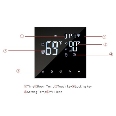#ad Digital smart thermostat programmable wifi wireless home room sensor app control $32.26