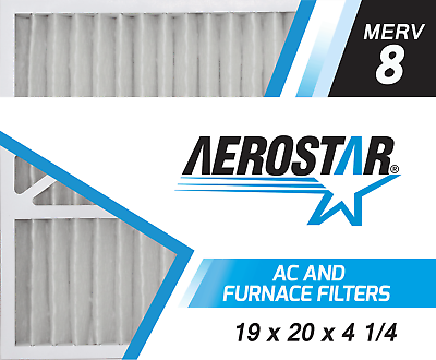 #ad Aerostar 19x20x4 1 4 MERV 8 Furnace Air Filter 2 Pack $57.05