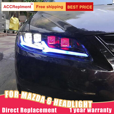 #ad For Mazda 6 Atenza Headlights assembly ALL LED Lens Projector LED DRL 2003 2008 $585.56