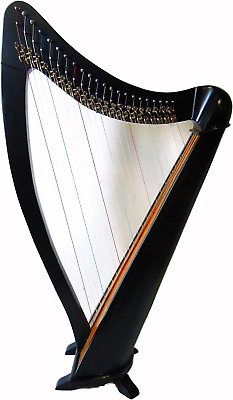 #ad 22 Strings round BLACK Lever Solid Wood Celtic Irish Rosewood Harp $374.81