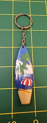#ad Vintage Keychain Wood Surfboard Souvenir Keyring FREE SHIPPING $5.99