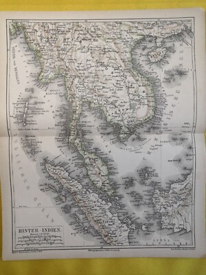 #ad 1876 Malay Archipelago Indonesia Papua New MAP Vintage ORIGINAL 11.5 x 9quot; C17 1 $29.90