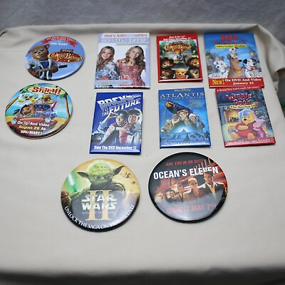 #ad Lot of 10 Vintage Movie amp; DVD Promotional Buttons Flair Wal*Mart lot BB5 $15.00