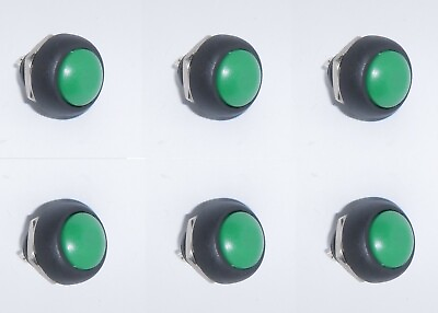6 OFF ON SPST Round Green Momentary PushButton Switch Normally Open $3.99