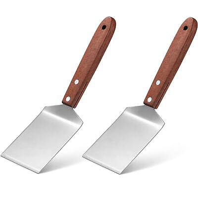 #ad 2 Pieces Small Brownie Cookie Spatula Metal Stainless Steel Spatula with Wooden $9.13