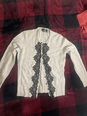 #ad Saks Fifth Ave 100% Cashmere Sweater With Lace $14.00