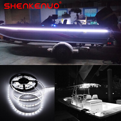 12V 16.4 FT 300SMD Flexible White LED Strip Light Waterproof For Car Truck Boat $14.39