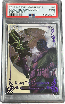 #ad 2018 Upper Deck Marvel Masterpieces Epic Purple Kang The Conqueror #56 PSA 9 $74.95