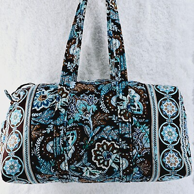 #ad Vera Bradley Java Blue Paisley Large Duffel Weekender Carry On Travel Bag $32.00