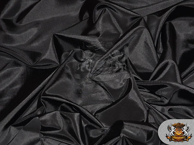 #ad Taffeta Solid Fabric BLACK 58quot; Wide Sold by the yard $3.90