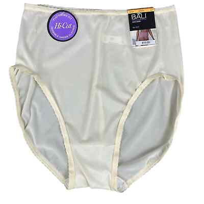 #ad BALI Panties L 7 Skimp Skamp Hi Cut Brief Stretch Full Coverage Underwear DFSKHL $11.29
