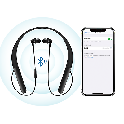 #ad Neckband Hearing Aids with Mic Magnet Rechargeable Bluetooth Wireless Amplifier $53.10