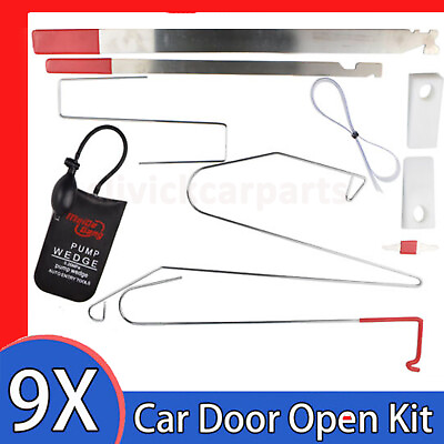 #ad 9x Car Door Opening Lock Out Open Tools kit door lockout tool Air Pump Universal $26.19
