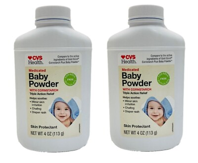 #ad CVS Medicated Baby Powder with Cornstarch Compares to Gold Bond 4 oz Lot of 2 $21.99