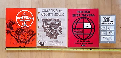 #ad Bundle: 4 Clean Automotive Manuals 1981 Car Service Specifications Shop Manual $19.95