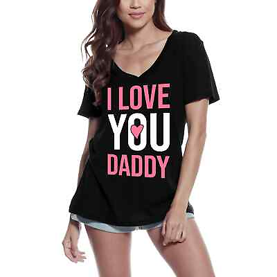 #ad Women#x27;s Graphic T Shirt V Neck I Love You Daddy For Daughter Eco Friendly $22.95