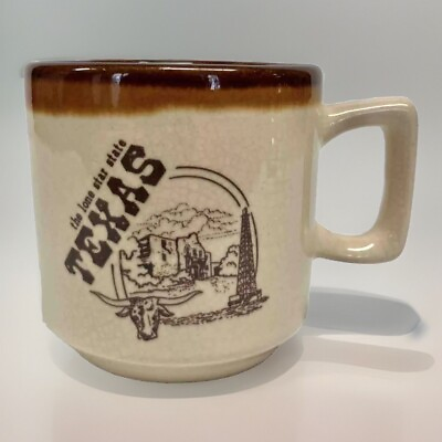#ad Vintage Lipco Texas Mug 3.5” Lone Star Coffee Cup Souvenir Longhorn Texan Pride $14.50