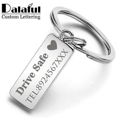 #ad Custom Engraved Keychain Personalized For Car Logo Name Couple Lovers Keyring $9.96