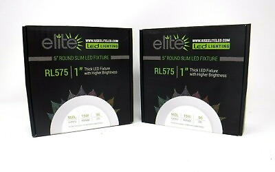 #ad Pair Of 2 Elite LED Lighting 5quot; Round 1quot; Thick LED Fixture RL575 Brand New $58.19