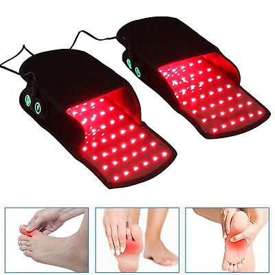 #ad 2X LED Red Light Slippers For Foot Neuropathy Joint Pain Relief Infrared Thera1F $104.49