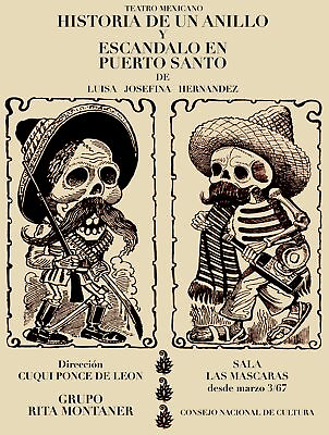 #ad 886.Mexico Theater Poster.Dia de los muertos.Mexican.Home Wall or Office Decor. $60.00