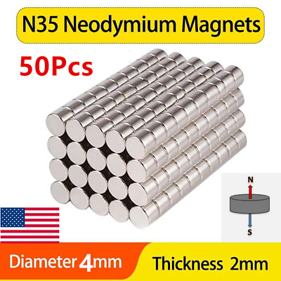 #ad 50X Silver Small Round Disc Magnet Super Strong Permanent Rare Earth Neodymium $2.09