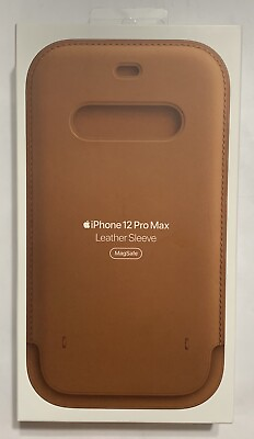 #ad NEW Apple Official Leather Sleeve for MagSafe for iPhone 12 Pro Max Saddle Brown $17.56