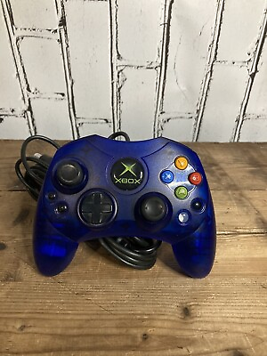 #ad OEM Genuine Original XBox Blue Controller S Type w Breakaway Cable Tested Works $29.99