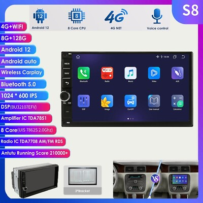 #ad 8Core 7quot; Android 12 8128GB Double 2 DIN GPS Stereo Radio Car Auto Play Wifi DSP $249.00