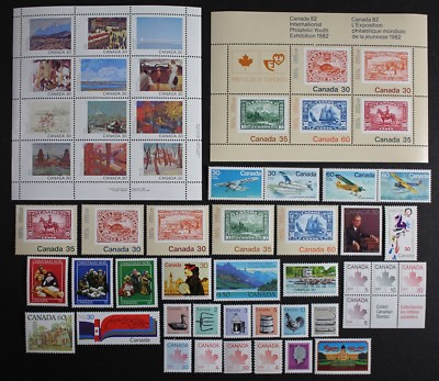 #ad CANADA Postage Stamps 1982 Complete Year set collection Mint NH See scans $22.23