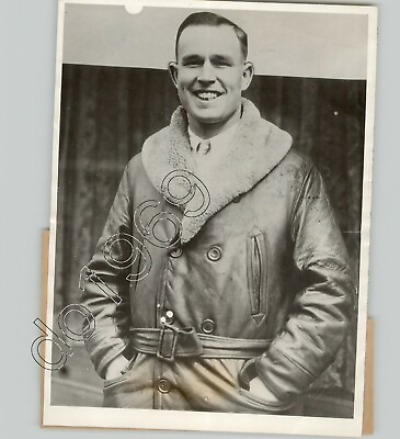 #ad Handsome Aviator HAROLD BROMLEY before TACOMA TOKYO Flight 1929 Press Photo $100.00