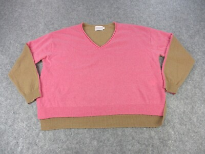 #ad Brodie Sweater Womens Medium Pink Brown Cashmere Baggy Neapolotan Sweatshirt $124.95