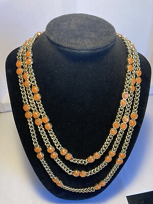 #ad Banana Republic Multi Strand Gold tone amp; coral color necklace 16 inches. $22.00